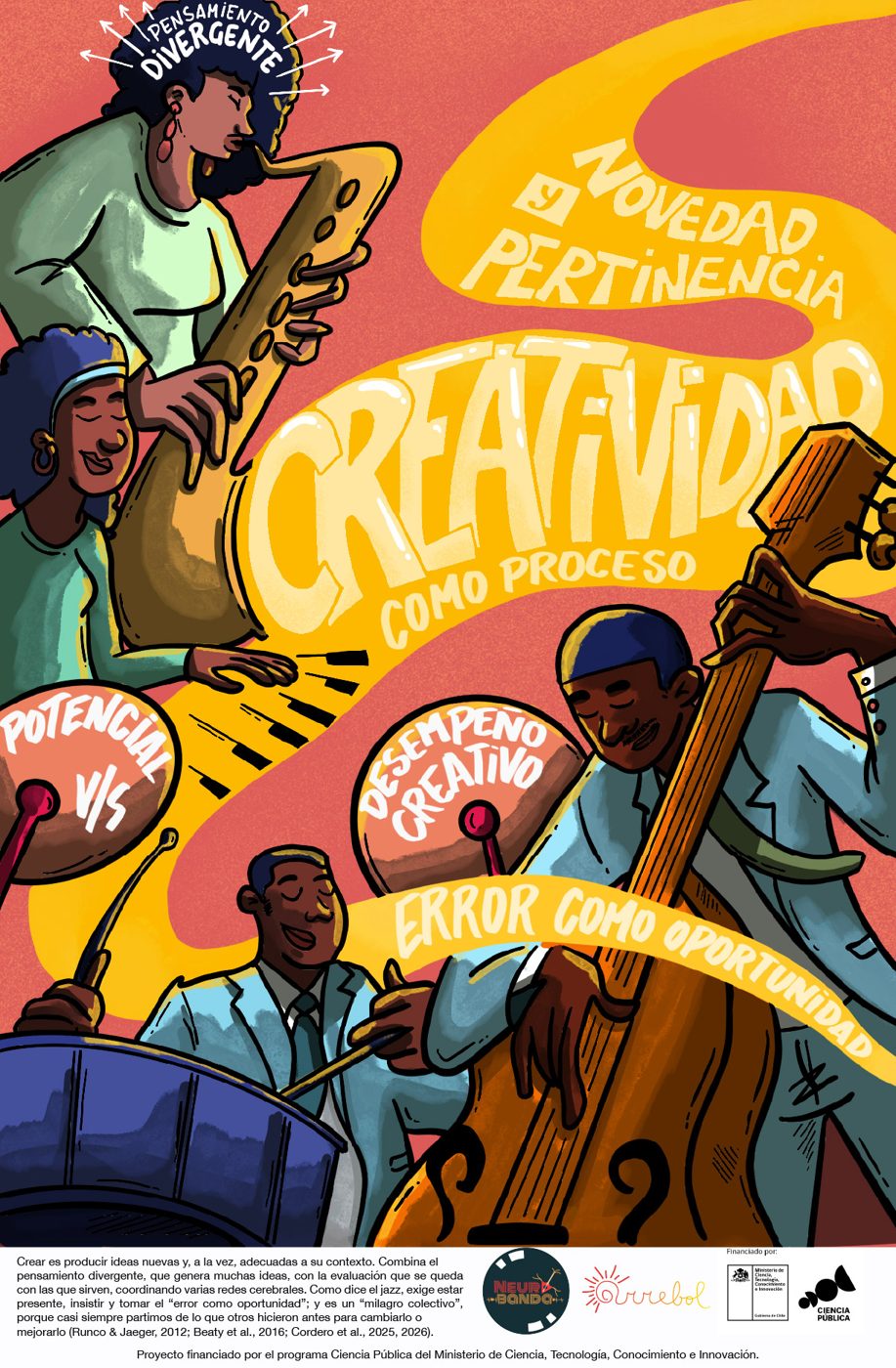 Afiche ilustrado de la canción Crea-creativo