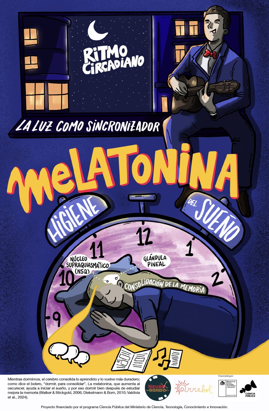 Afiche ilustrado de la canción Dormir