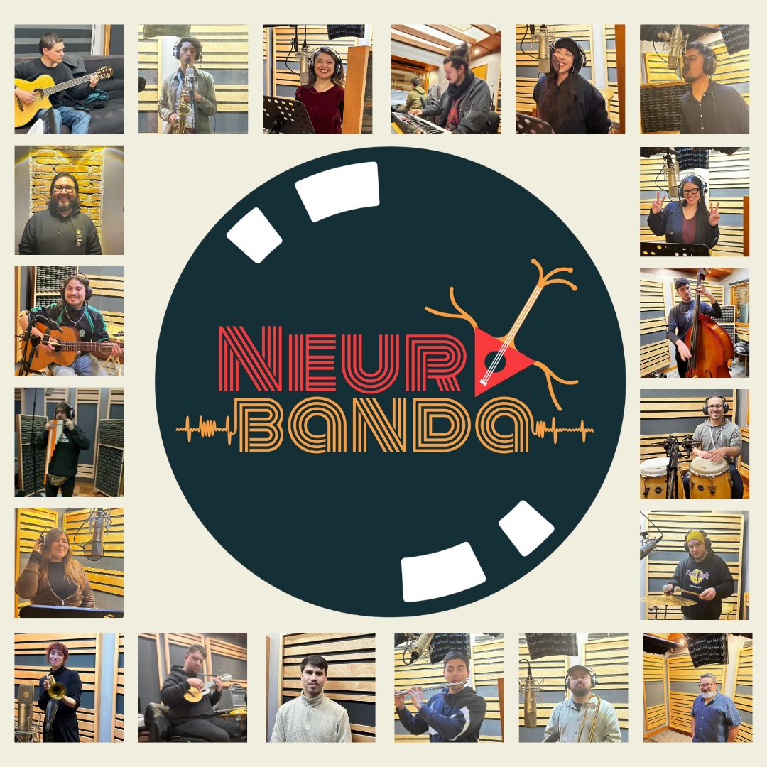 Integrantes de Neurobanda en el estudio de grabación